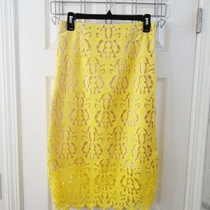Yellow lace skirt